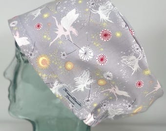 Bonnet Fairy Dust Design pour salle d'opération chirurgicale : coton fait main au Royaume-Uni