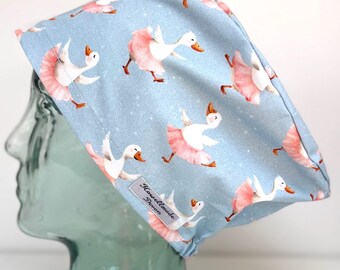 Bonnet Goose Princess Design pour théâtre chirurgical : coton fait main au Royaume-Uni