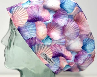 Casquette Shelly Beach Design pour théâtre chirurgical : coton fait main au Royaume-Uni