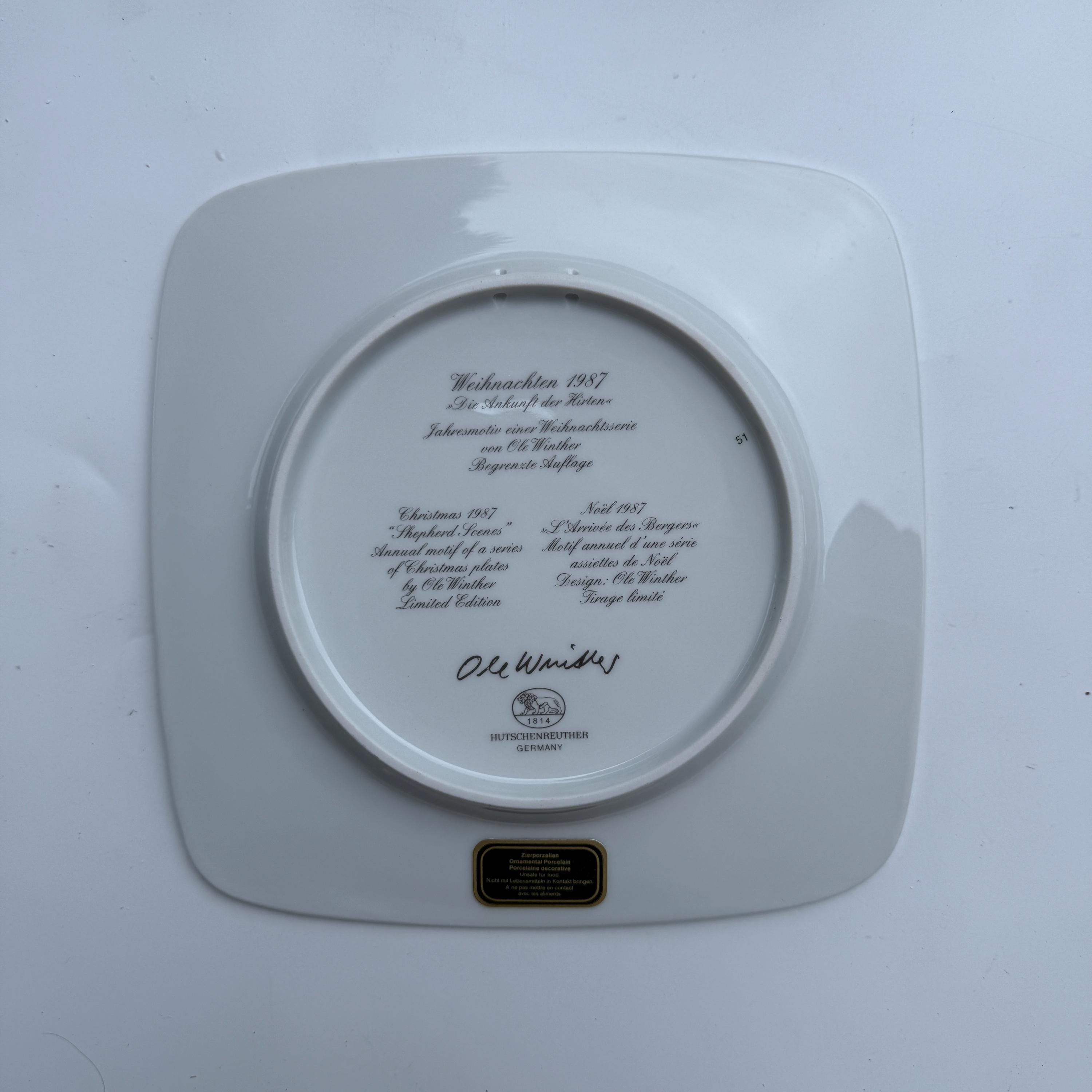 オーレ・ヴィンター（フッチェンロイター） クリスマスプレート