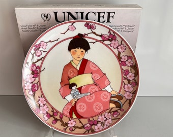 SAMMELTELLER Heinrich Villeroy & Boch UNICEF  Teller No 8 JAPAN  19,5 cm Ungenutzt in der Orginalverpackung Wandteller Kinder der Welt