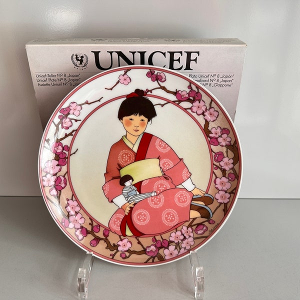 SAMMELTELLER Heinrich Villeroy & Boch UNICEF  Teller No 8 JAPAN  19,5 cm Ungenutzt in der Orginalverpackung Wandteller Kinder der Welt