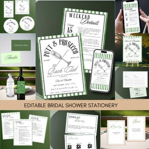 Putt Prosecco Braut Bundle Club Bachelorette Golf Country Brautdusche Party Dekor Golf Club Brunch lädt ein Gemeinsamer Bach Party Club bearbeitbar