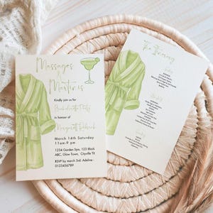 Carte d'invitation d'anniversaire pour femme E-Vite de Martinis Margs, modifiable pour EVJF avec spa