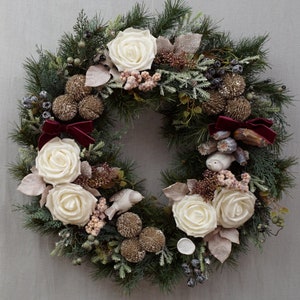 WONDERFUL WREATH | Advent Wreath | Quality Door Wreaths | Xxl Door Wreath | Poppy Capsule Advent Decoration Eye Catching Wreath