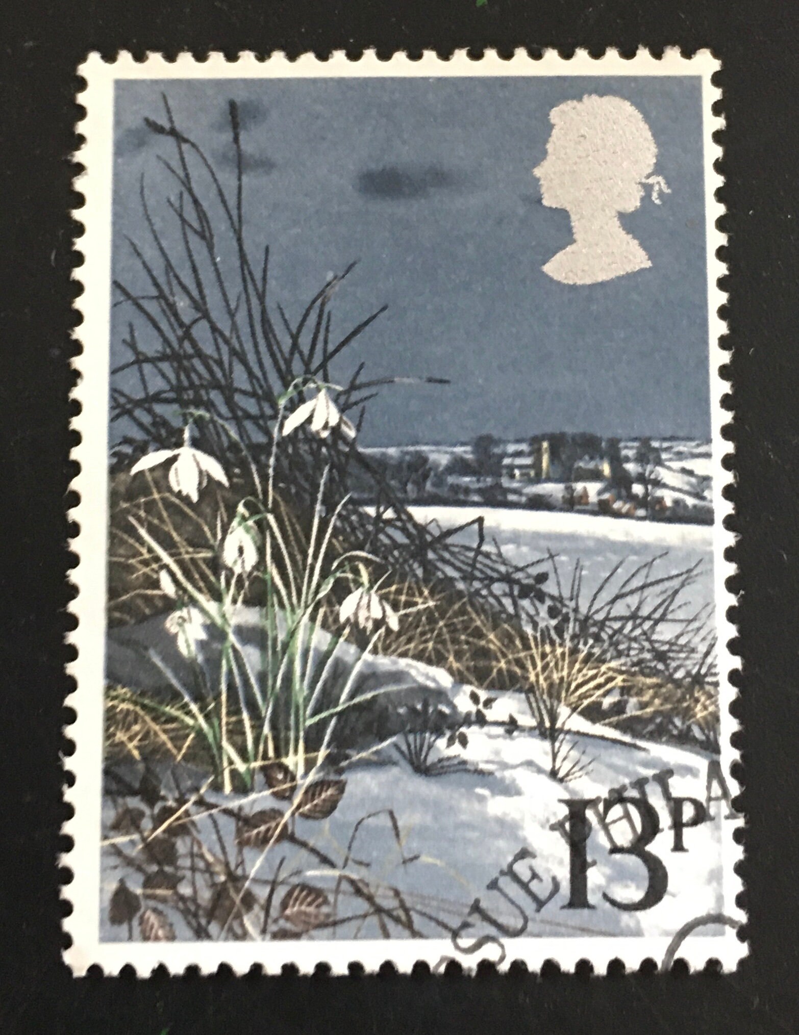 UK GB 1979 Winter Snowdrops Flowers Snowy Countryside Vintage Postage