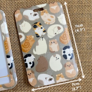 Porta-cartões de plástico, capa protetora de cartão; Para identidade, cartão de transporte, cartão de crédito, crachá de escritório, cartão de acesso etc.; Design: Cães e gatos
