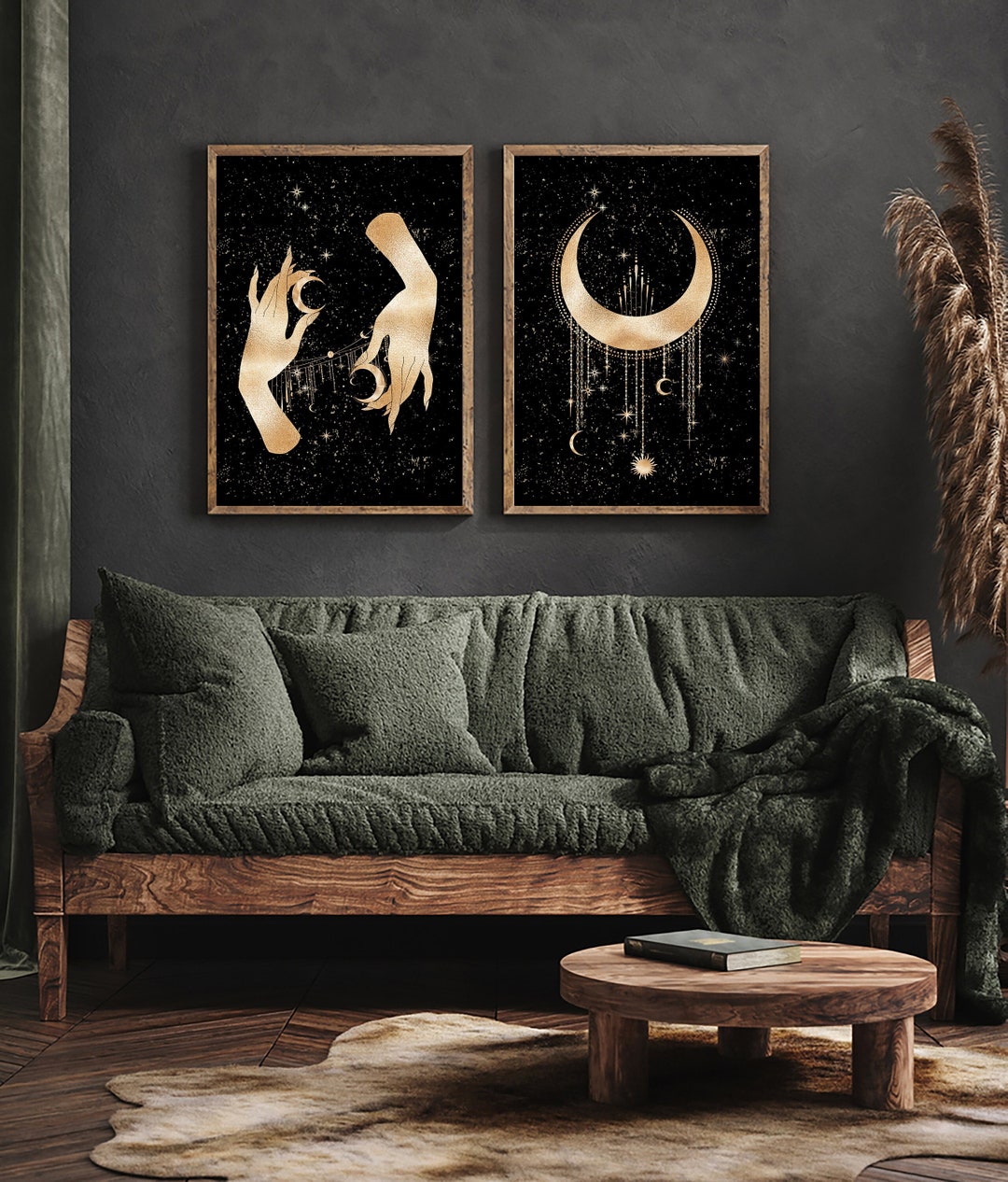 Witchy Wall Decor, Celestial Prints Set of 2, Witchy Hand Decor, Witchy ...
