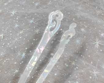 Magic Cloudr Hairpin, Gift, Glazed Wood Hair Stick, Vintage Flower Hairpin, Hanfu Tassel Hair Forks, Wedding Hair Accessories