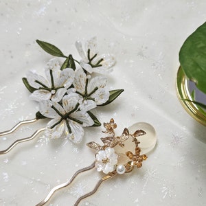 Hair Accessories, Pearl HairFork, Christmas Gift, Hair Stick, Vintage Flower Hairpin, Hanfu Tassel Hair Forks, Wedding Hair Accessories