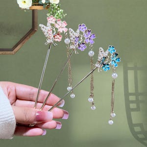 Vintage Super Fairy Hairpin,Hair Clip And Headband,Gift,Hanfu Tassel Hair Forks,Wedding Hair Accessories,Cheongsam Accessories