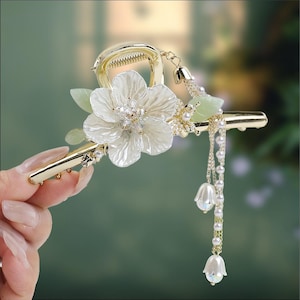 Antique-style Camellia Hairpin,New Style Hair Pin,Flower Hair Clip Antique Style Headwear,Butterfly Flower Hairpin,Hanfu Tassel Hair Forks