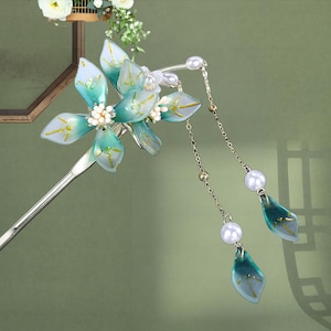 Lily Of The Valley Tassel Hairpin,Flower Hair Clip Antique Style Headwear,Butterfly Flower Hairpin,Wedding Hair Accessories