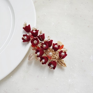 Birthdays Gifts, Red Flower Hairpin, Blue Glazed Hair Stick, Vintage Flower Hairpin, Hanfu Tassel Hair Forks, Wedding Hair Accessories