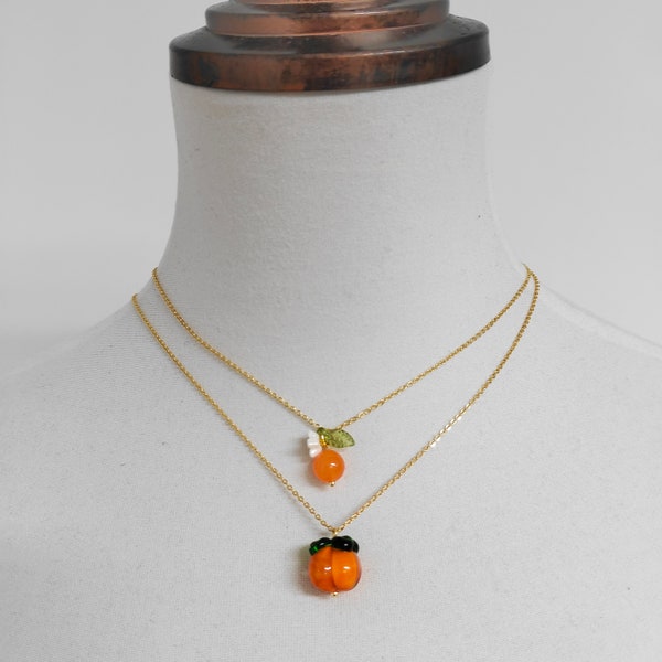 Different Styles Fruit Necklace, Summer Jewelry, Gold Plated Food Necklace, Strawberry Cherries Peach Necklace, Gift For Mother