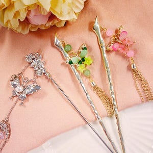 Elegant Chinese Tassel Hair Stick,Hanfu Tassel Hair Forks,Lily Of The Valley Hairpin,Silver Hair Clip,Wedding Hair Accessories,Gifts