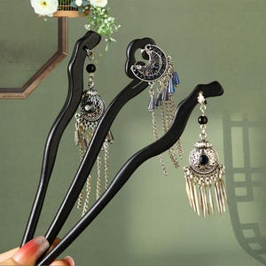 Classical Tassel Hairpin,Hair Clip And Headband,Gift,Hanfu Tassel Hair Forks,Wedding Hair Accessories,Vintage Flower Hairpin