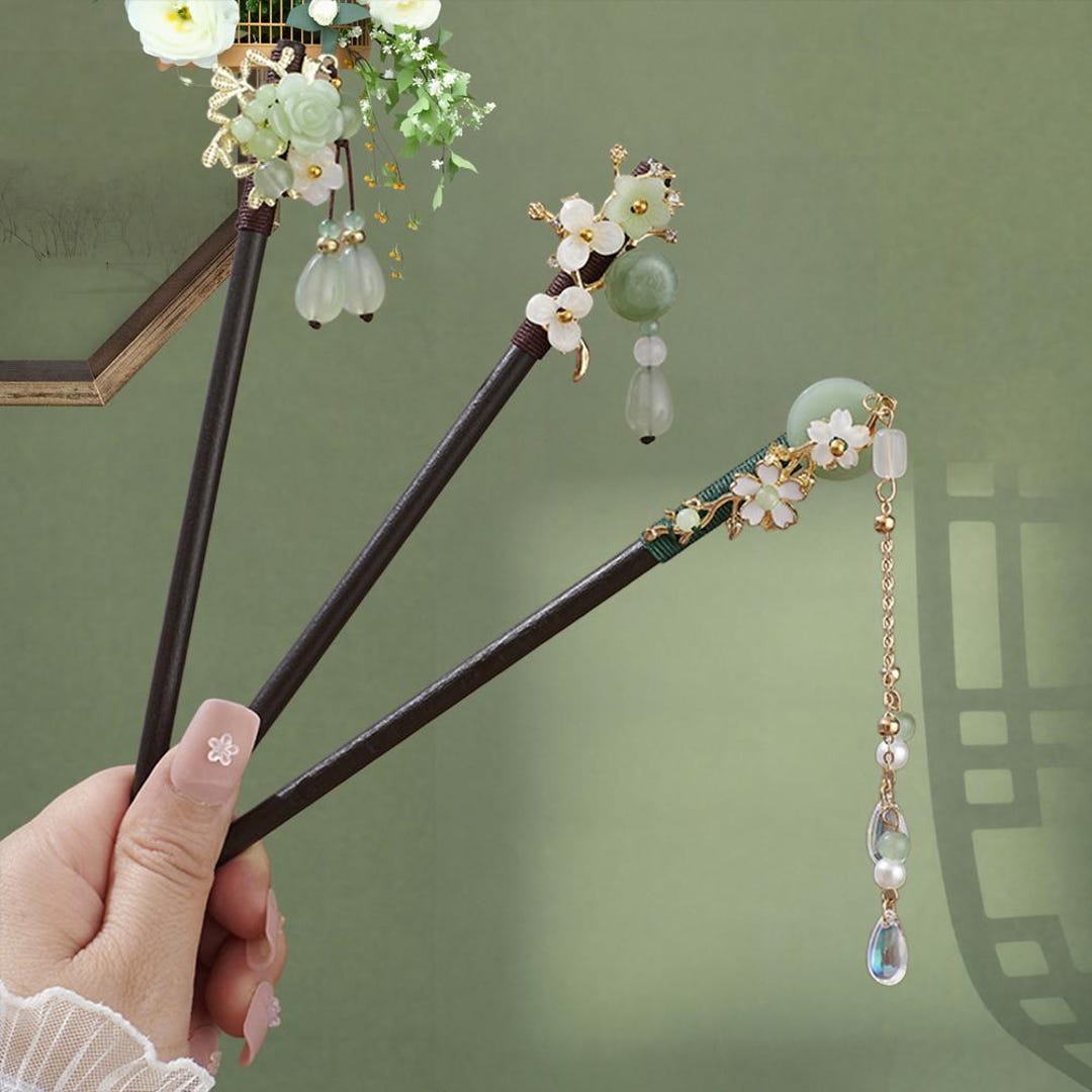 Épingle à cheveux en bois avec fleur, épingle à cheveux fleur de lys, cadeau, épingle à cheveux fleur vintage, fourches à pampilles Hanfu, accessoires pour cheveux de mariage, fait main - Etsy France