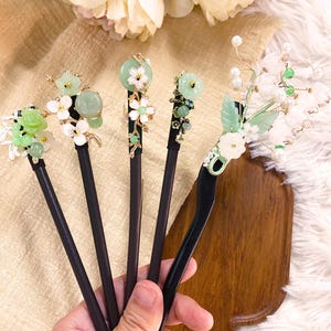 Vintage Lily of the Valley Hairpin,Red Rose Flower Hairpin,Gift,Women&#39;s Hair Accessory,Wedding Dried Flower Hair Clip,Mom