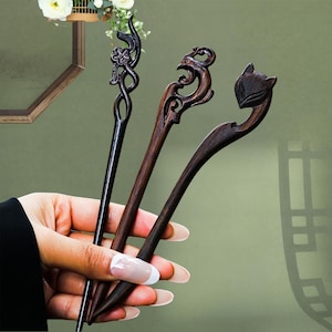 Vintage Ebony Hairpin,Hair Clip And Headband,Gift,Hanfu Tassel Hair Forks,Wedding Hair Accessories,Vintage Flower Hairpin