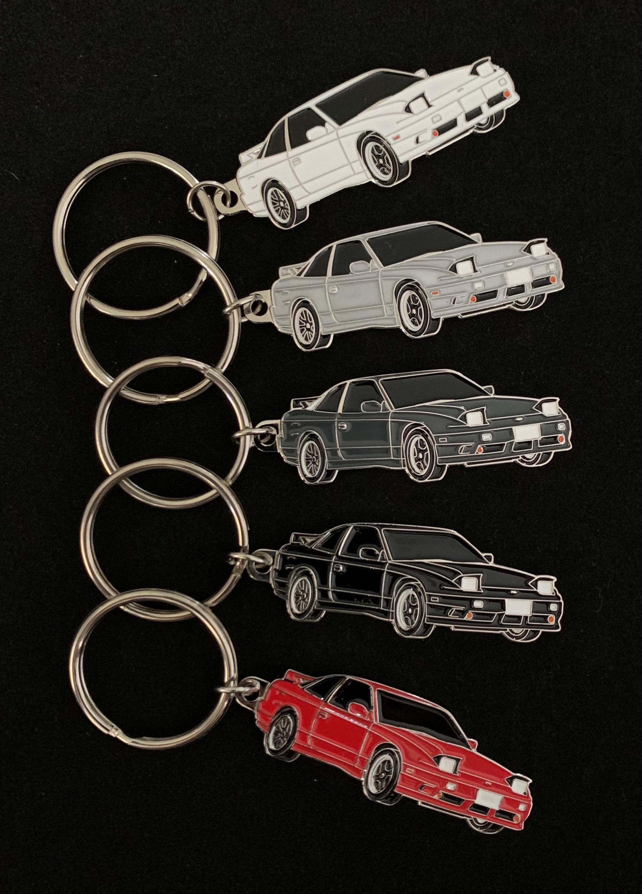 Initial D S13 180sx 240sx Thunder Fire 2nd Stage RPS13 Midnight Purple  Acrylic Charm Keychain Double-Sided 1st Stage Car Anime Manga