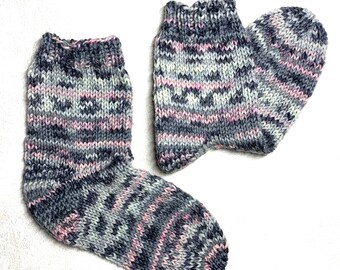 Kindersocken Größe 26/27, handgestrickte Strümpfe , Kuschelsocken Socken