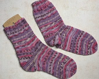 Socken Größe 36/37, selbstgestrickte Strümpfe, Kuschelsocken