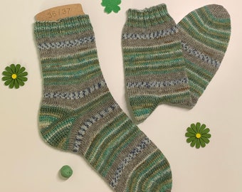 Damensocken, handgestrickte Damenstrümpfe Größe 36/37