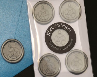 Adhesive Seal Christmas Star Ball Motif Decoration for Letters Gifts Cards Pendant Seal Self-adhesive Silver Optics Like Wax Seal