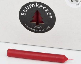 Premium Baumkerzen aus 100% Bienenwachs farbig gefärbt bunt Luxus Christbaumkerzen Weihnachtsbaum Kerzen 13x98mm rot grün blau lila weiß