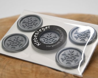 Adhesive seal snowflake motif decoration for letters gifts cards u.v.m. seal self-adhesive silver winter ice optics like wax seal