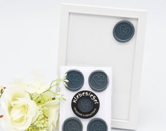 Seal self-adhesive heart and kreutz motif grey mourning for letters cards envelope funeral seal mourning tape scratch-resistant and shatterproof