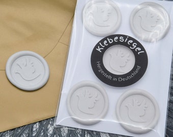 Seal self-adhesive dove peace in white for letters Gifts Cards Baptism Communion Letter seal Adhesive seal scratch-resistant and shatterproof