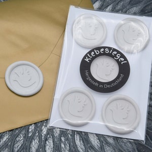 Siegel selbstklebend Taube Frieden in weiß für Briefe Geschenke Karten Taufe Kommunion Briefsiegel Klebesiegel kratzfest und bruchsicher