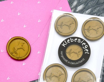 Seal self-adhesive with unicorn motif in gold for letters Gifts Cards Envelope Letter seal Adhesive seal scratch-resistant and shatterproof