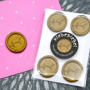 Siegel selbstklebend mit Einhorn Motiv in gold für Briefe Geschenke Karten Kuvert Briefsiegel Klebesiegel kratzfest und bruchsicher