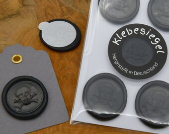 Seal self-adhesive with skull Death Motif for letters Gifts Cards Envelope black Letter seal Adhesive seal scratch-resistant and shatterproof