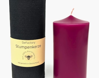 Pillar candle made from 100% beeswax, colored, Advent candle, household candle, Advent wreath candle, 120mm x 55mm, red, black, green, turquoise, white