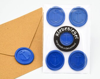 Seal self-adhesive with anchor motif for letters Gifts Cards Envelope blue Letter seal Adhesive seal scratch-resistant & shatterproof like wax seal