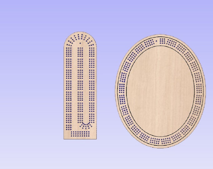Plain Cribbage Board Cnc Router Cut File Oval Cribbage Board Etsy