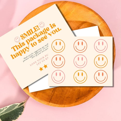 Smiley Face Thank You Printable Card Thank You for Your Etsy