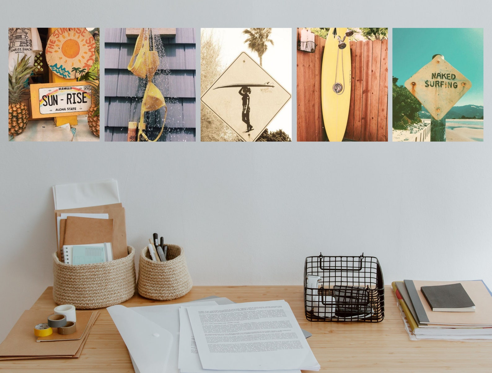 Surf Summer Wall Collage Kit Printable, Summer Girl Aesthetic, Beach