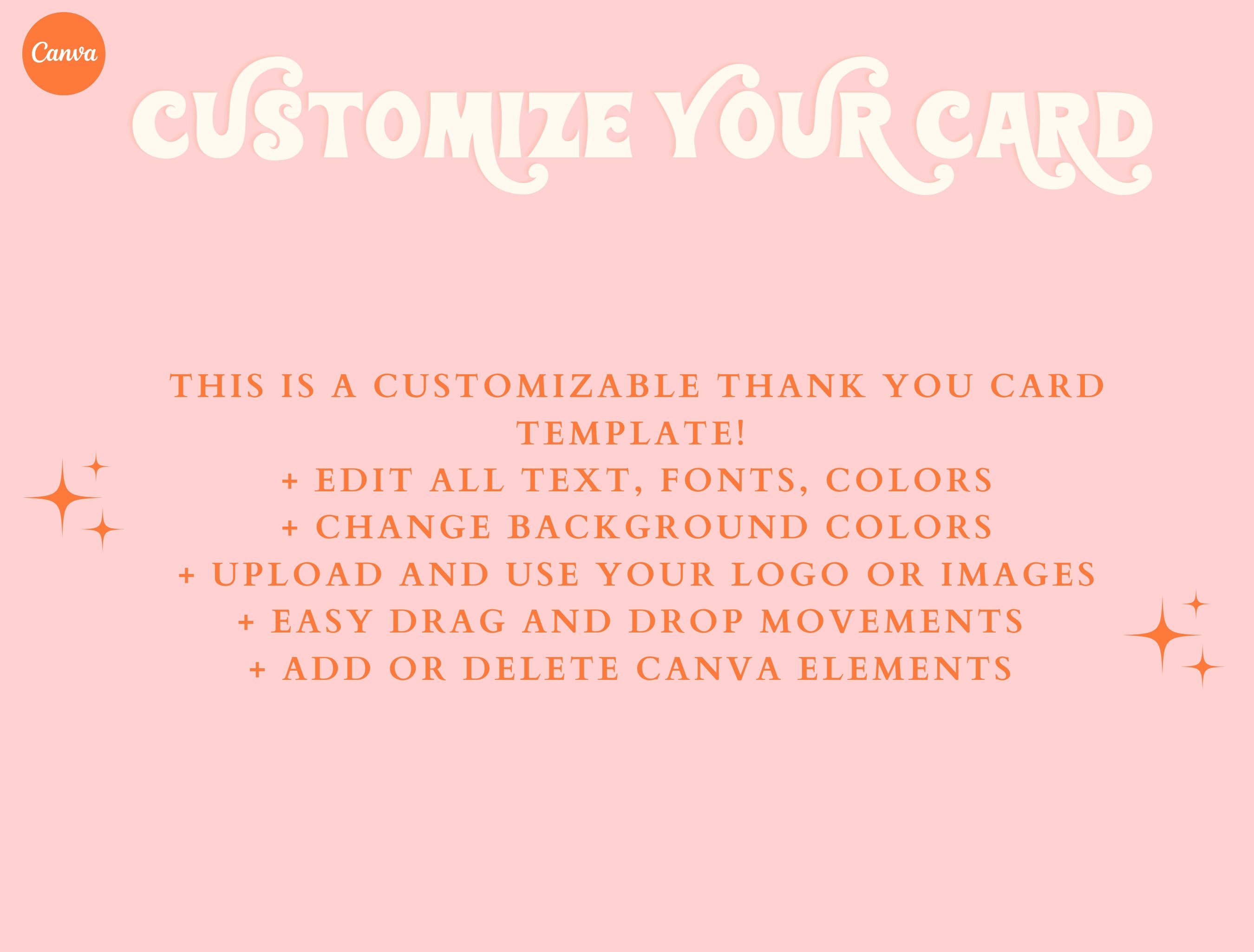 Retro Thank You Card Template, Editable Small Business 70s Groovy Thank ...