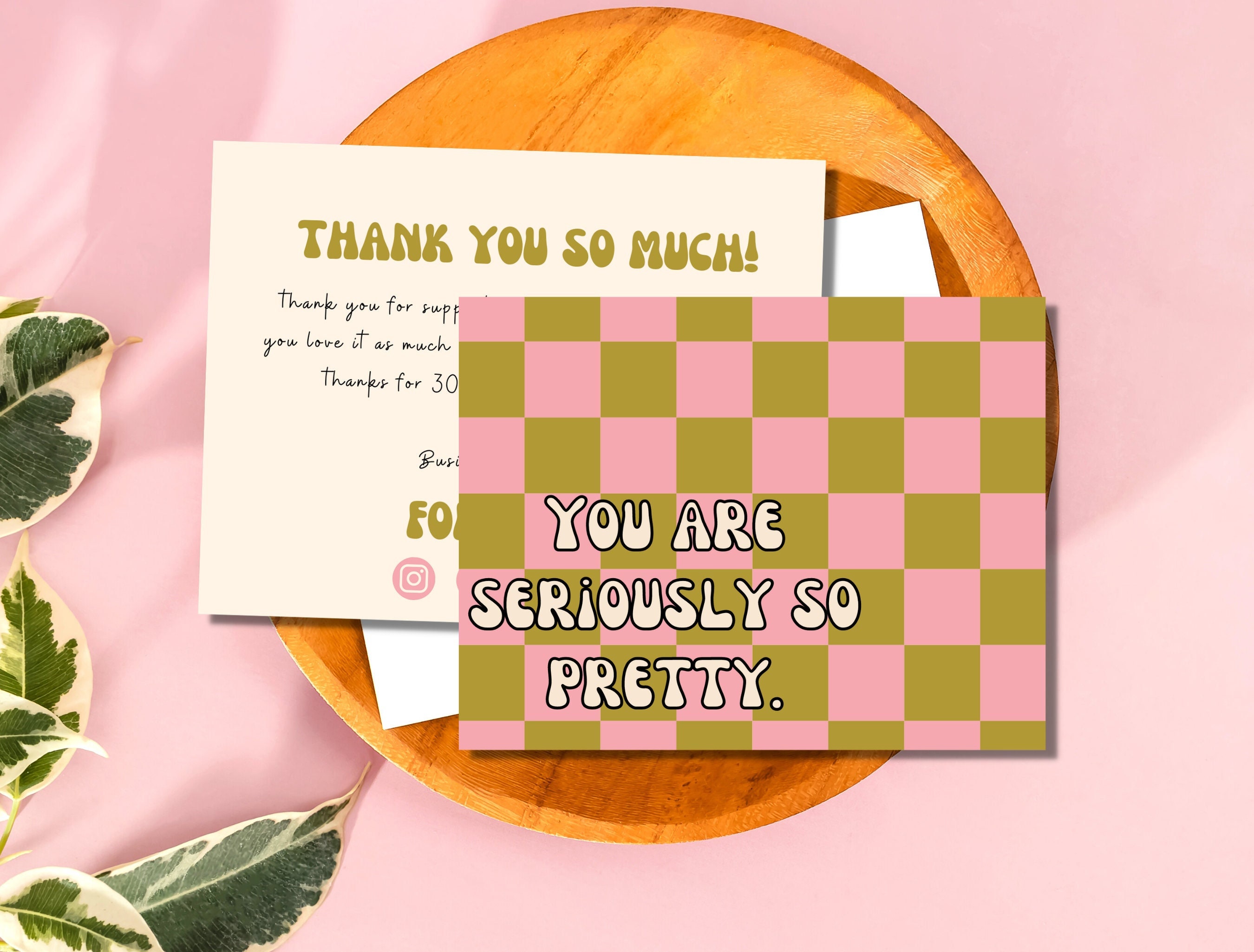 Retro Thank You Card Template, Editable Small Business 70s Groovy Thank ...
