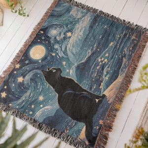 Cat Woven Blanket, Cat Lover Gift, Gift for Cat Lover, Black Cat Wall Decor Tapestry, Pet Cat Cozy Blanket, Cat Throw Blanket, Cat Mom Gift
