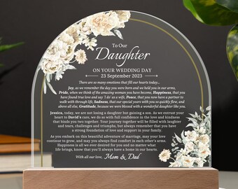 Personalized Wedding Gift for Daughter Gift from Parents Plaque Wedding Gift from Mom Dad To My Daughter on Wedding from Parents of Bride