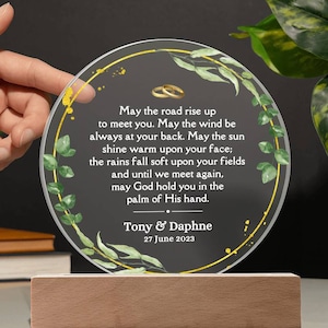 Irish Blessing, Religious Wedding Gift, Wedding Gift for Couple Personalized, Religious Gift for Couple, Unique Wedding Gift Acrylic Light