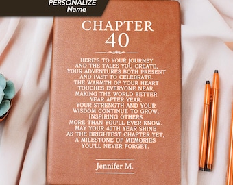 40.Geburtstagsgeschenk für Frauen oder Männer, Kapitel 40 Journal, Geschenkidee zum 40.Geburtstag, Journal Geschenk für ihren 40.Geburtstag, Geburtstagsmeilenstein