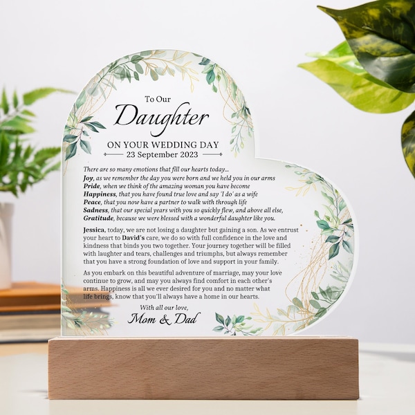 Personalized Wedding Gift for Daughter Gift from Parents Unique Wedding Gift Mom Dad To Daughter on Wedding Keepsake Bride Gift from Mom