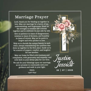 Marriage Prayer, Christian Wedding Gift, Wedding Marriage Gift Son and Daughter In Law, Personalized Wedding Gift Religious Christian Couple